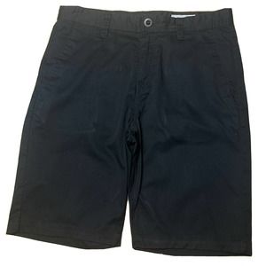 Volcom True to This Shorts Mens 31 Black Chino Logo Skater Surfer Slash Pockets